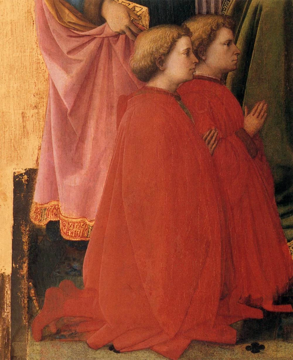 San Lorenzo in trono con santi e donatori - Metropolitan Museum of Art, New York, dettaglio